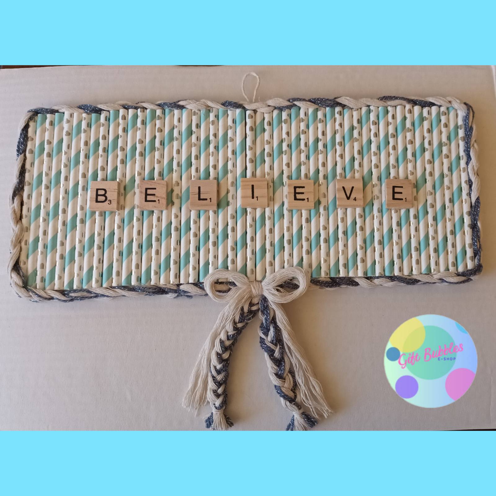 Handmade wall sign 'Believe'