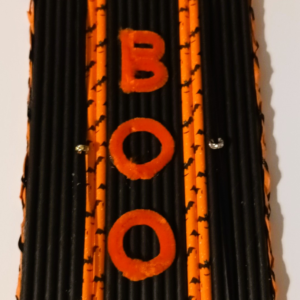 Boo Orange and Black Bats Halloween Handmade Wall Sign