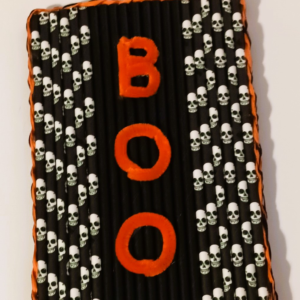Boo White Skulls Halloween Handmade Wall Sign