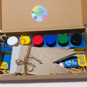 Eco-Sparks DIY Bunting Kit with 14 Flags and finger paints, Happy Halloween / Merry Christmas
