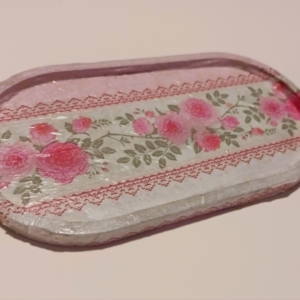 Sweet Rose Handmade Vintage-Style Oval Jewellery Tray